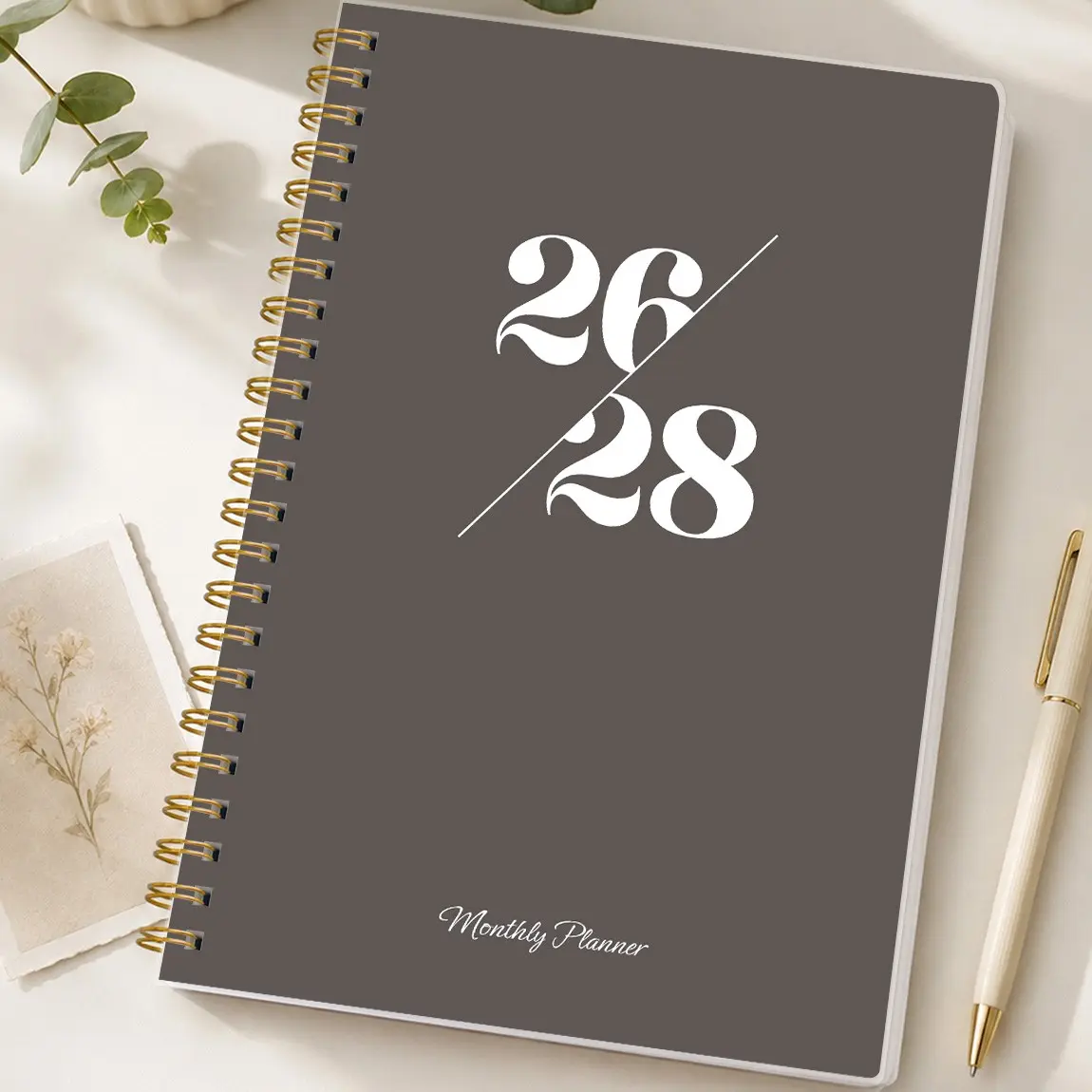 A5 Dual-Line Monthly Planner, 24-Month Schedule Management Handbook, Includes Notes Page and Reference Calendar, Office Learning Organizer, College Planner, Student Academic Planner, Productivity Planner