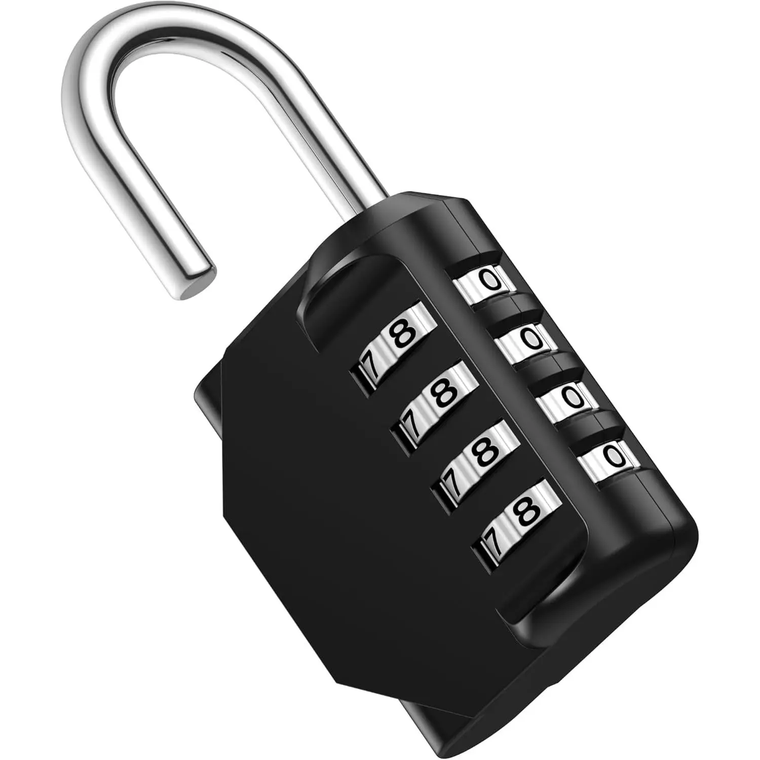 Combination Lock 4 Digit  Locker Locks Secure Outdoor Padlock for Gym Lockers, Toolboxes, Gates, Fences, Storage,  Locker, Cabinets (Black)