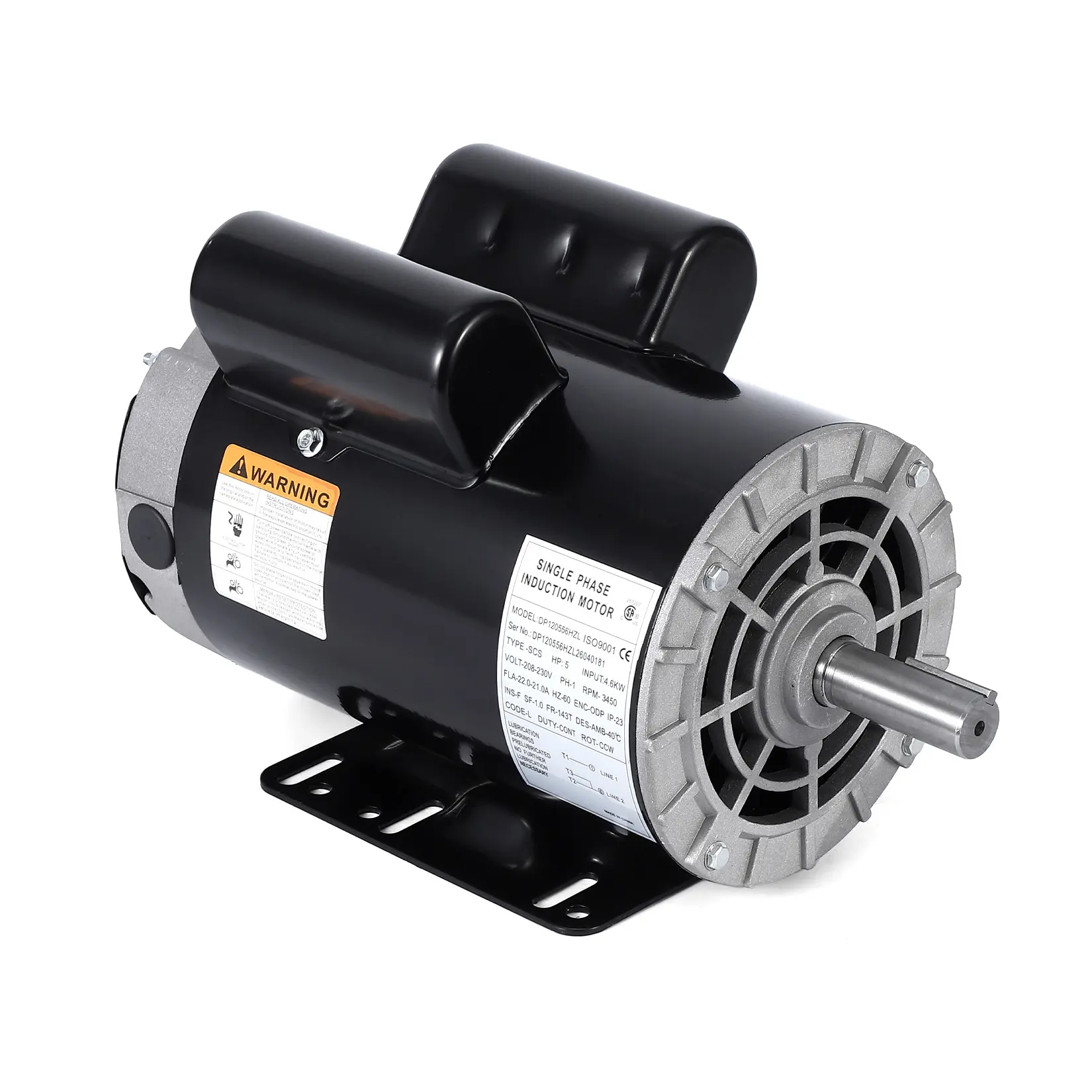 High-Performance Air Compressor Electric Motor Replacement – 3.7HP & 5HP, Single Phase, 230V 60Hz, ODP, Rolled Steel Shell, 5/8" Shaft – Durable for Pneumatic Tool Accessories, Home Renovation – Specs: N/A