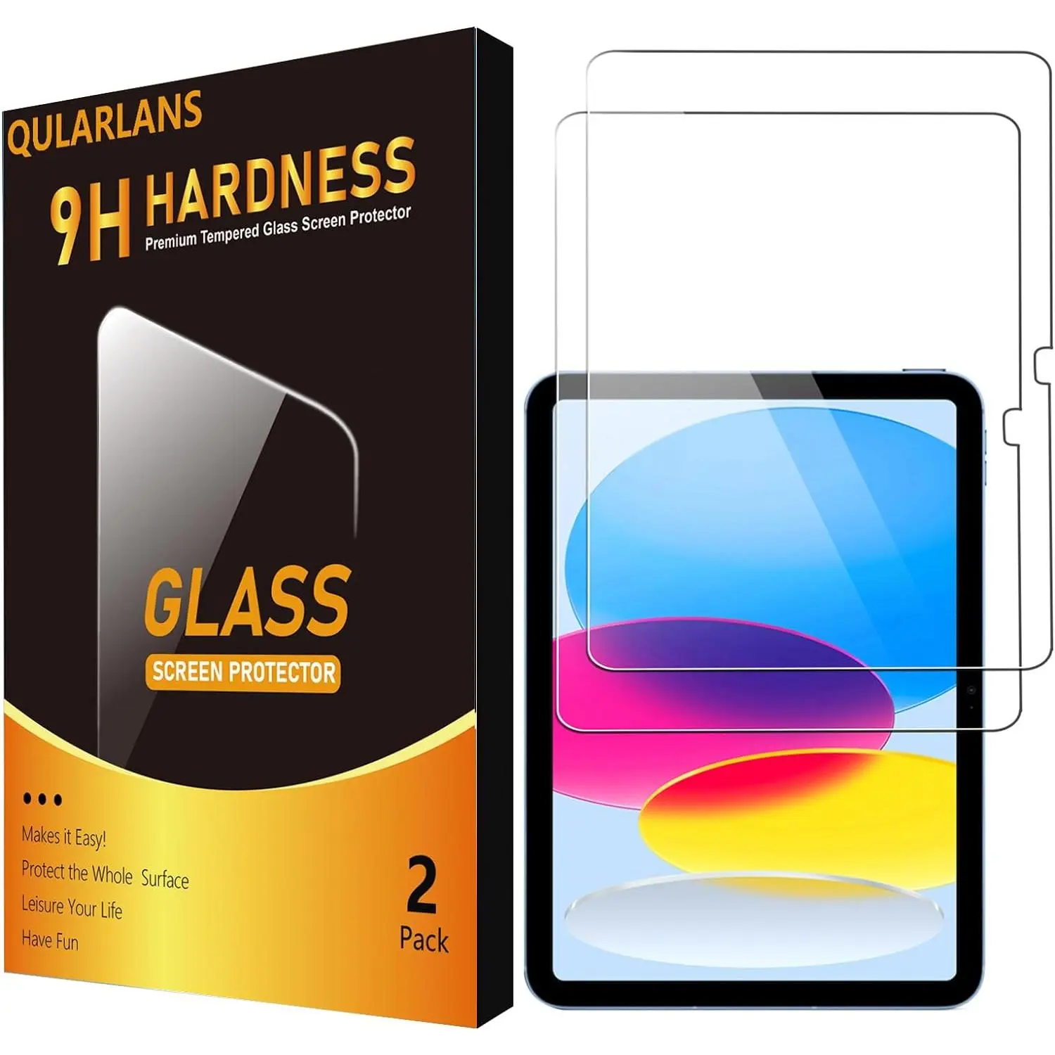 Screen Protector for iPad 11th A16 2025 & 10th Gen 2022, 2-Pack Tempered Glass, 9H Hardness, Anti-Fingerprint, Case-Friendly,  Clear [11 Inch/10.9 Inch]