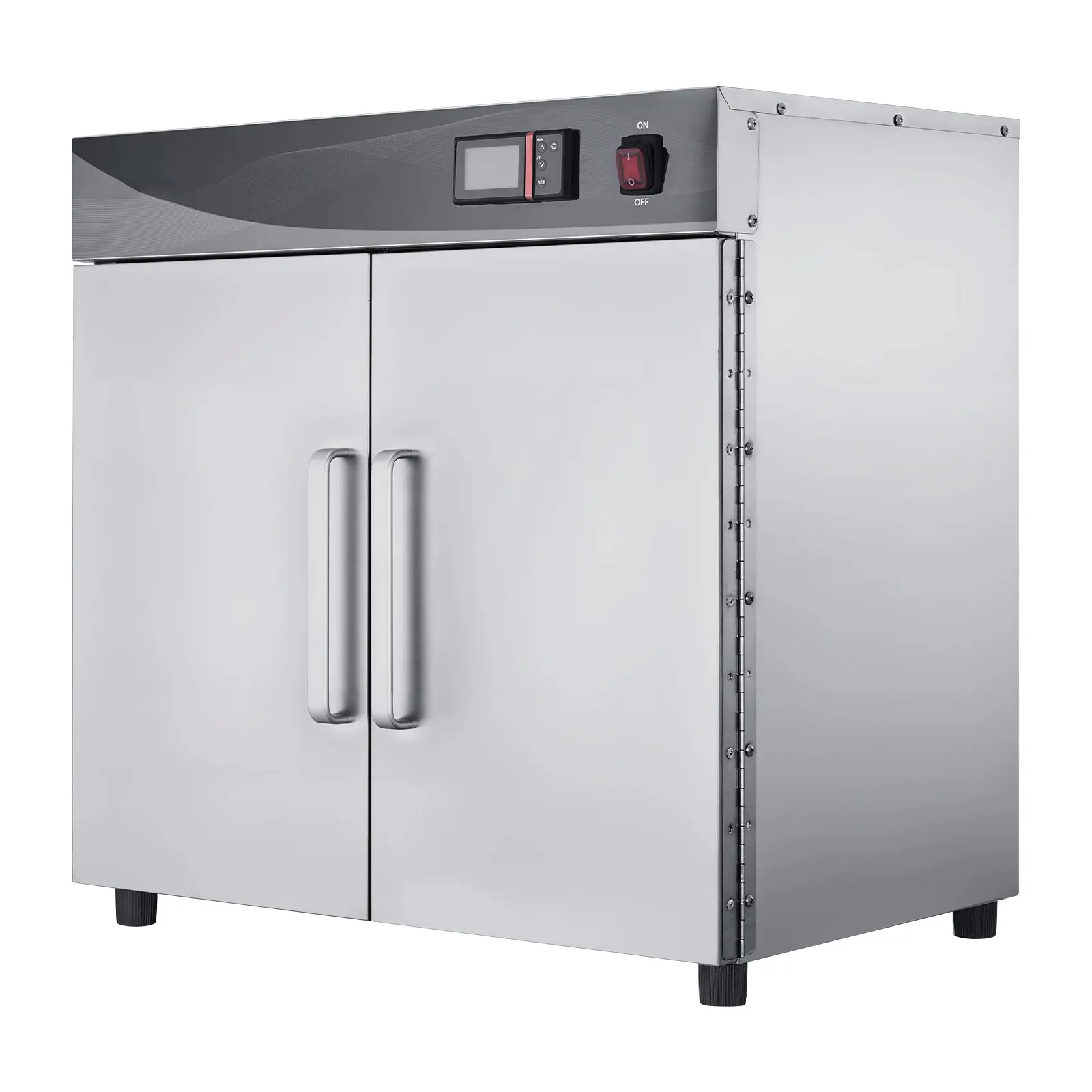 Electric Hot Box Food Warmer, 4-Tier Commercial Warming Cabinet with Water Tray, Double-Door and Adjustable Shelves, Stainless Steel Food Warmer Cabinet, for Restaurant, Kitchen, Pizza, Chicken