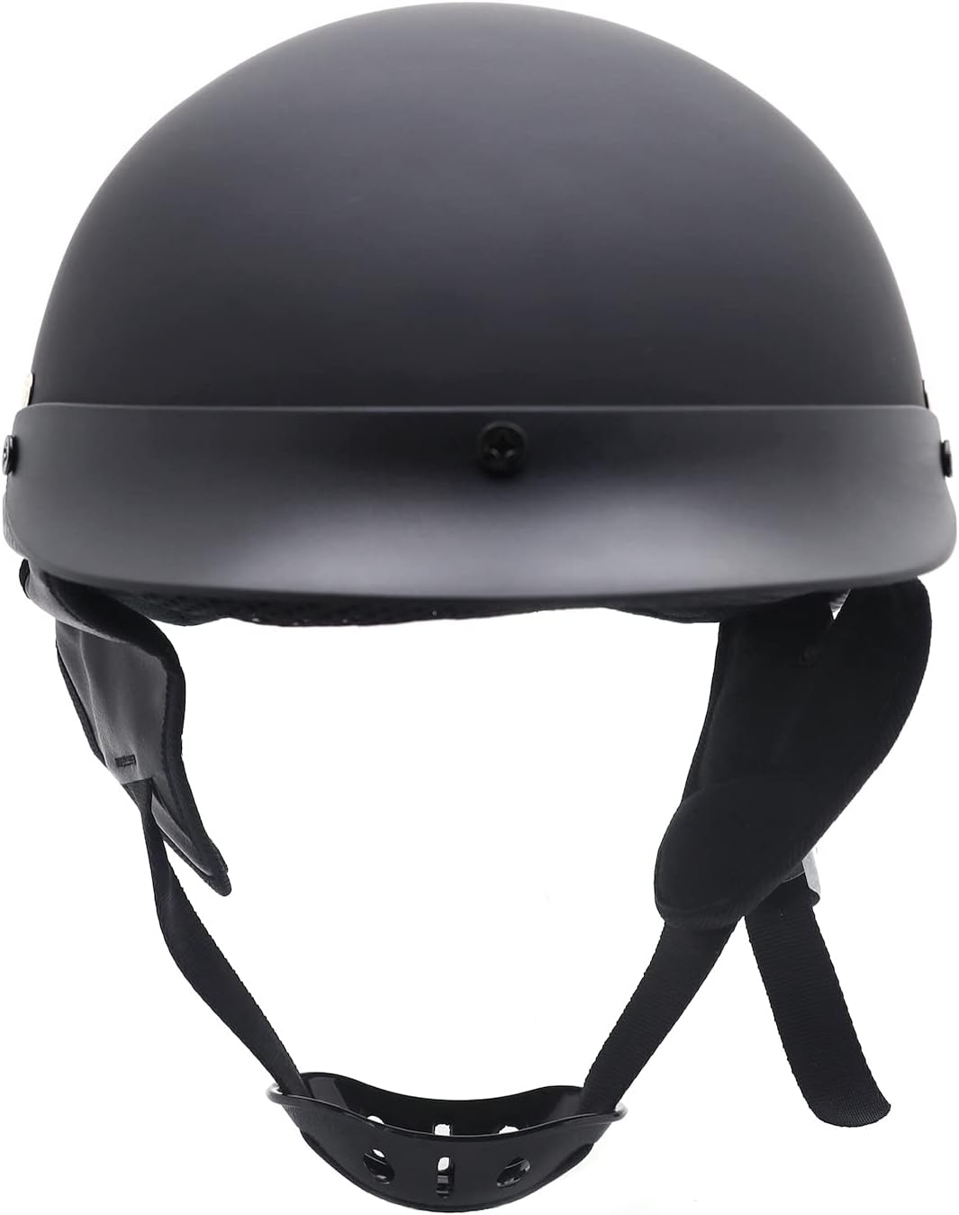 Black Half Face Helmet Compatible with Harley Davidson Chopper Cruiser Biker