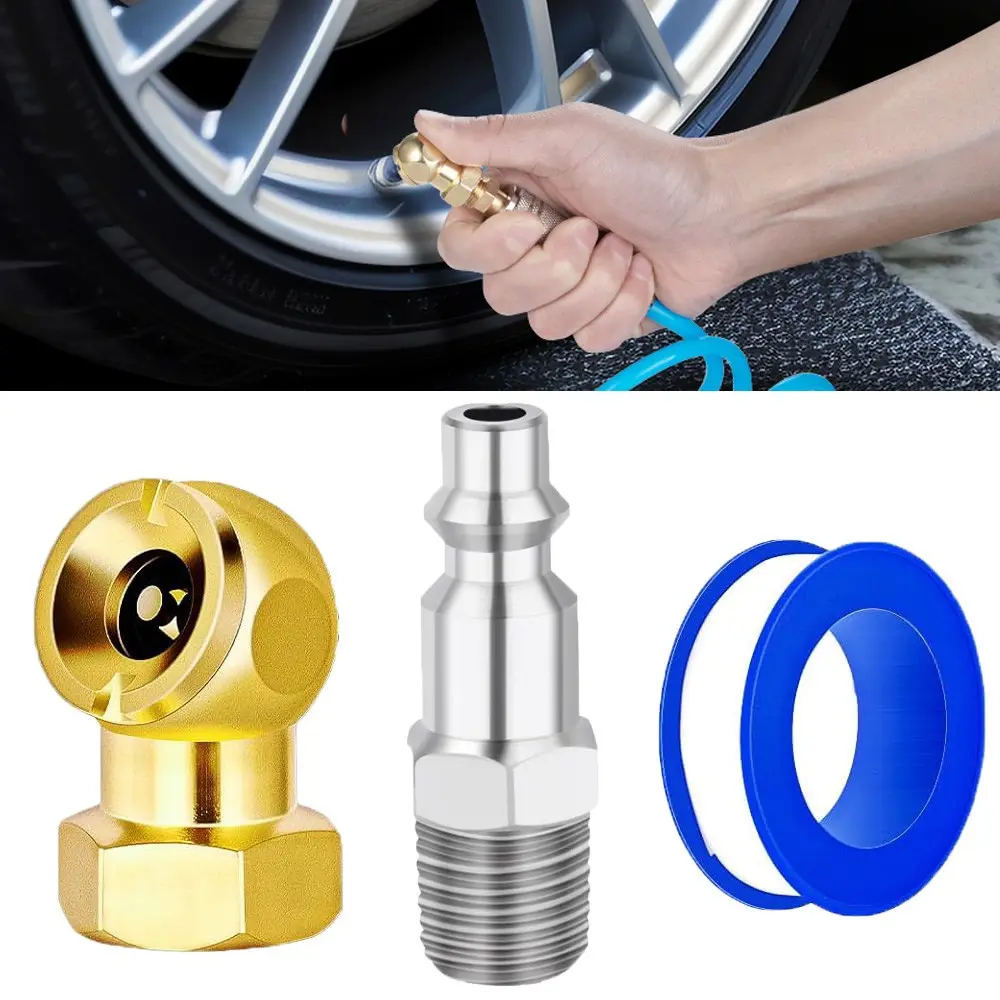 Tire Inflation Valve, Internal Thread Air Pump Nozzle, 1/4 Npt Quick Connect Adapter, Durable Design for Easy Tire Maintenance