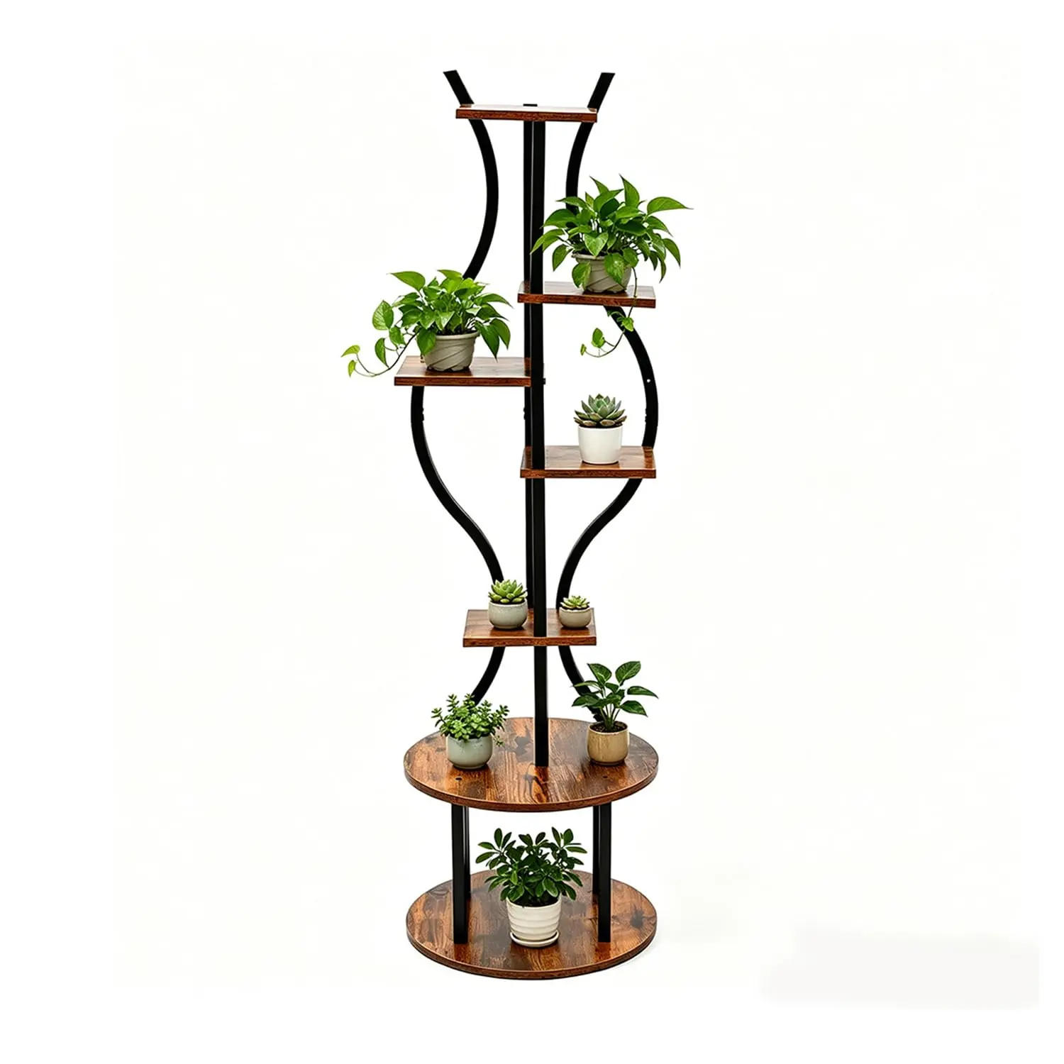 Garvee New Upgraded 57 Inch 7-Tier Metal Plant Stand Indoor, Rust-Proof 0.85MM Steel Corner Shelf, Space-Saving Vertical Planter Holder for Plant Lovers