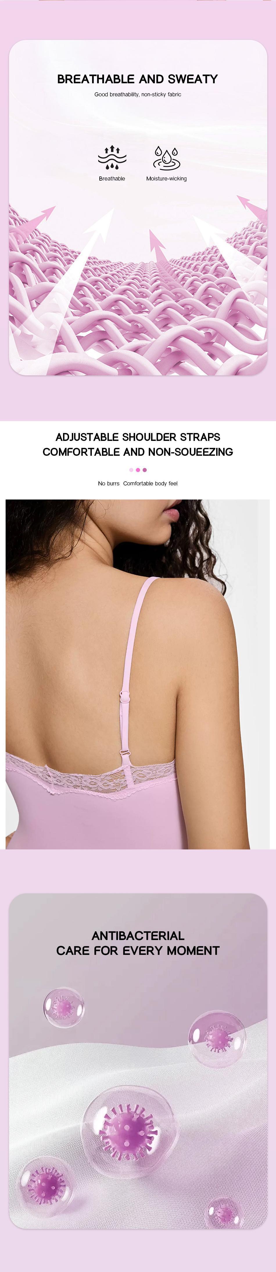 KatchMe Lace Series Women's Spaghetti Strap Lace Trim Breathable Bodysuit, Adjustable Strap Seamless Chic Nightdress, Minimalist Lightweight Playsuit KatchMe Lace Series Women's Spaghetti Strap Lace Trim Breathable Bodysuit, Adjustable Strap Seamless Chic Nightdress, Minimalist Lightweight Playsuit