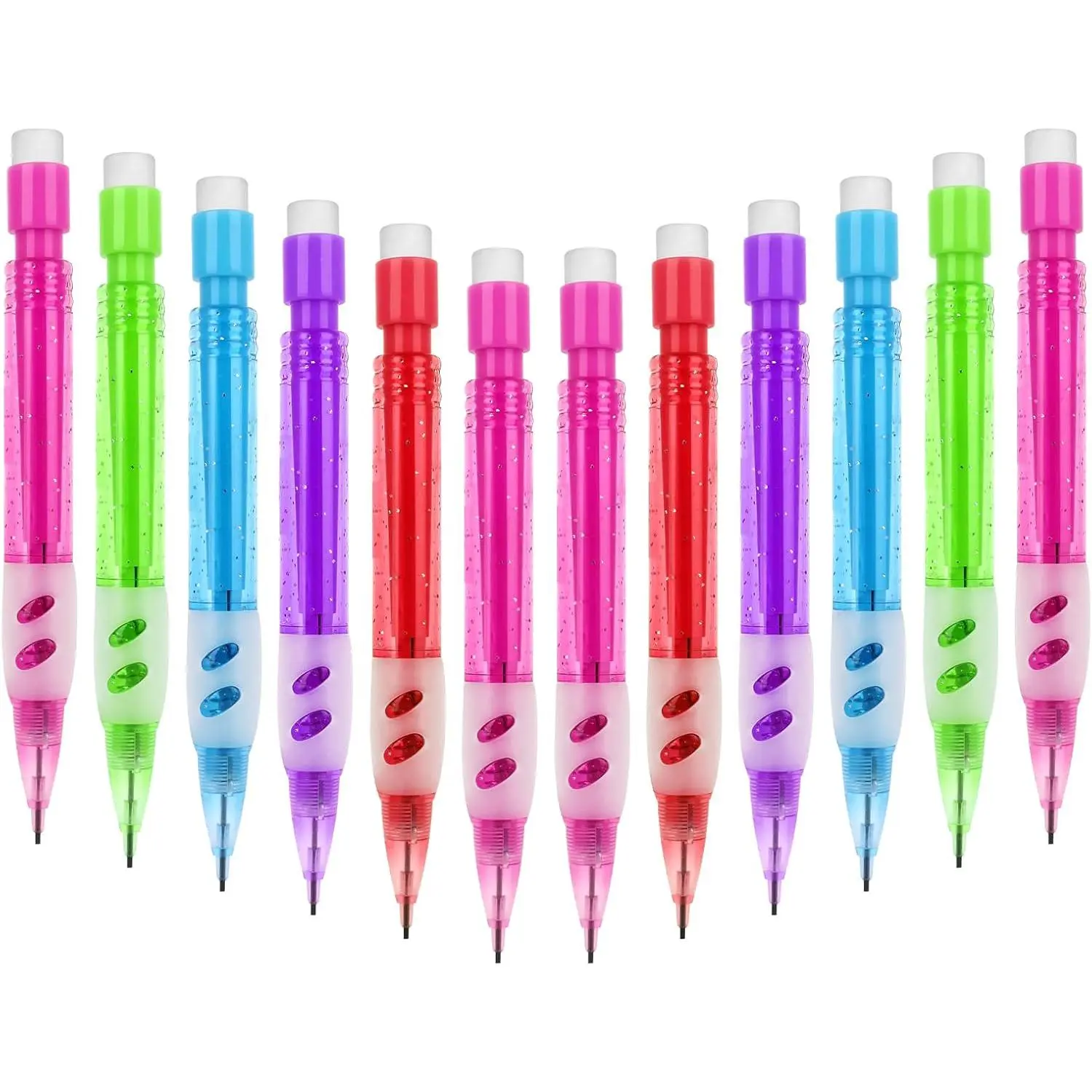 ® 12 count Mini Mechanical Pencils 0.7 mm Automatic Pencils with Erasers Small Pencil with  Handguard for Writing Drawing Sketching