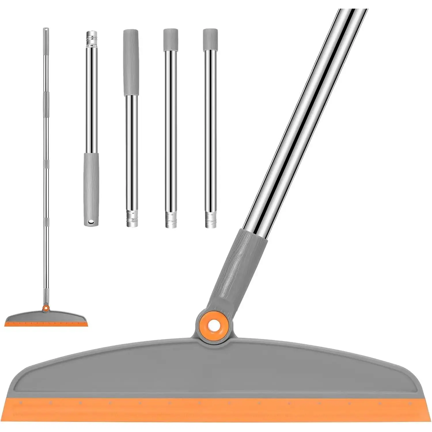 Multifunction Magic Broom, 54 Inch Adjustable Long Handle  Floor  Broom, Sweep and Scrape 2 In 1 Household Cleaning Brooms for Floor, Bathrooms, Kitchens, Showers, Tile, ,Glass