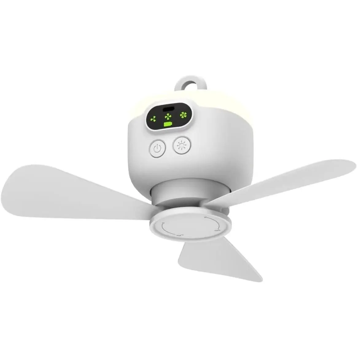 10.6 Inch Portable Rechargeable Camping Fan with Light, 8000mAh Battery Operated Ceiling Fan with Remote Control, Hanging Hook, Detachable Blades for Tent Canopy RV Porch Bedroom