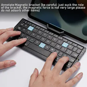 Foldable  Keyboard with Magnetic Stand Aluminum Alloy Mini Folding Keyboard Rechargeable Keyboard for Tablet,iPad