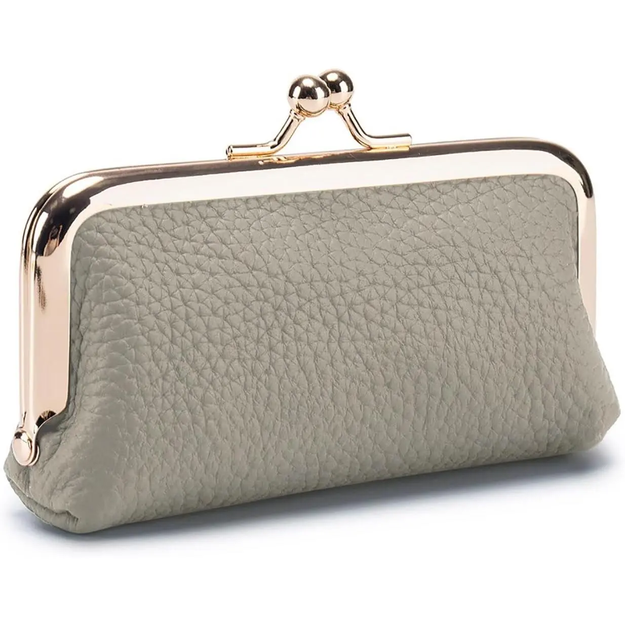 Lock Small  Purse for Women, Grey | , Buckle Closure, Compact Change Holder