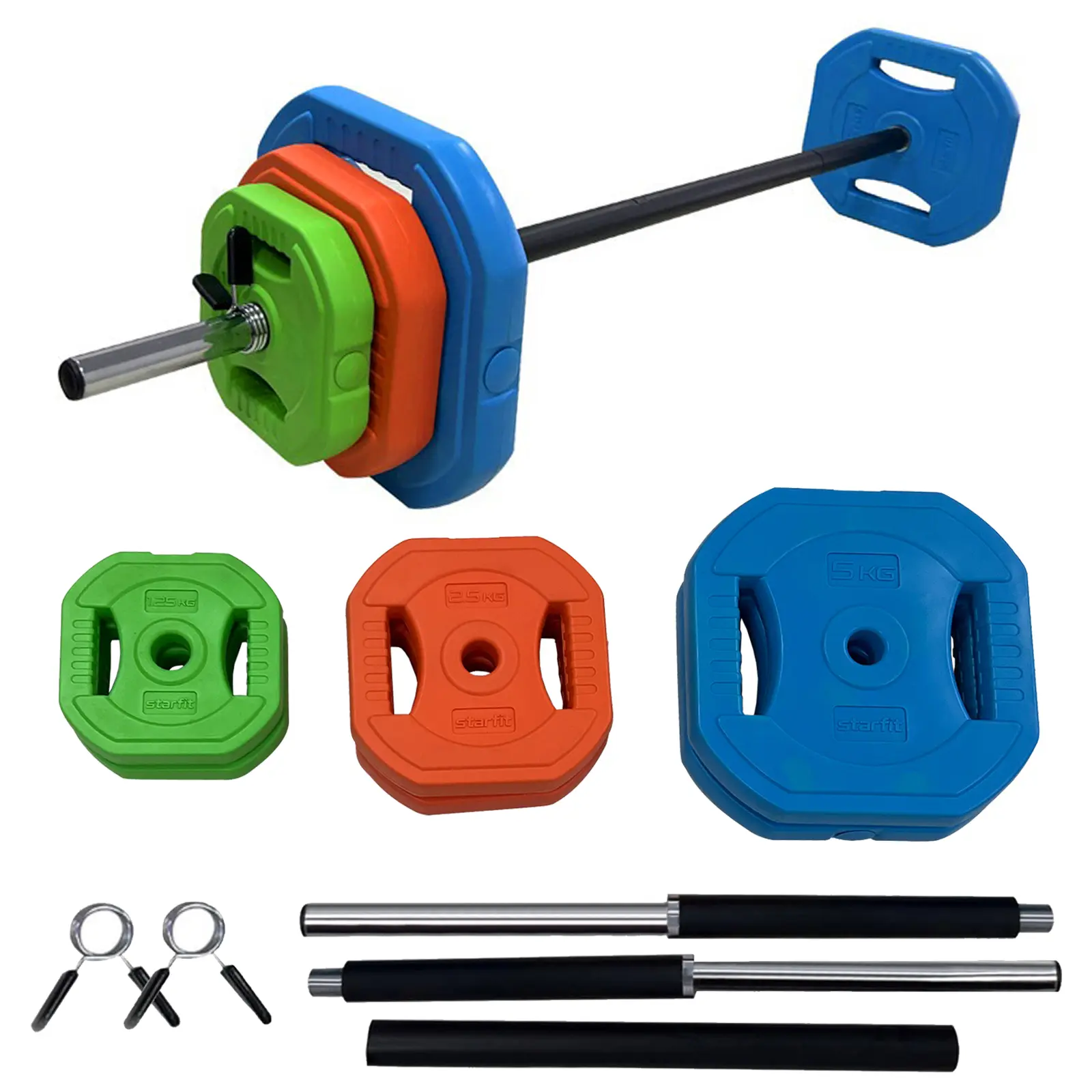 Adjustable Barbell Dumbbell Set 40lbs 20kg 2 in 1 PU Coated Weights for Home Gym Strength Training Cardio Pump Fitness Weight Plates for Adults