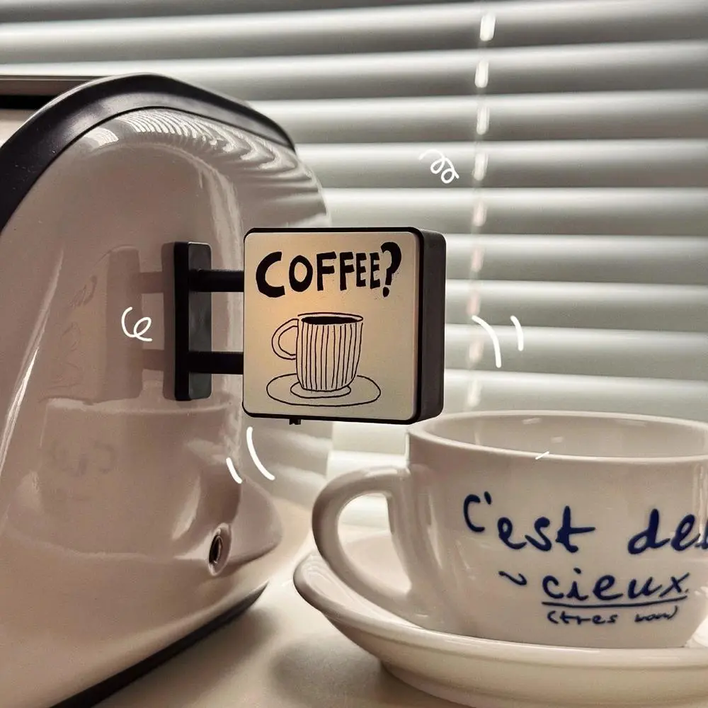 Mini Plastic Luminous Lightbox Fridge Magnet - Japanese Creative Coffee-Themed Sticker, Tourism Souvenir, Home Decor Gift