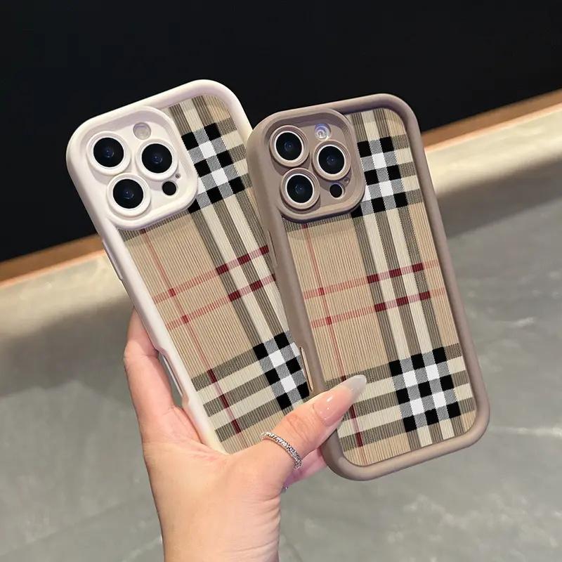 1 piece, beautiful checkered pattern shockproof phone case, suitable for iPhone 11, 12, 13, 14, 15, 16, 17 Pro Max, Pro Plus Air, made of soft silicone material, gift for boyfriend or girlfriend, Christmas gift, New Year gift.QXB640