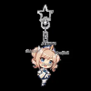 Hot Anime Game  Kamisato Ayaka Arlecchino Navia Anime Cartoon Cute Acrylic Model Double-sided Printing Keychain Keyring Pendant