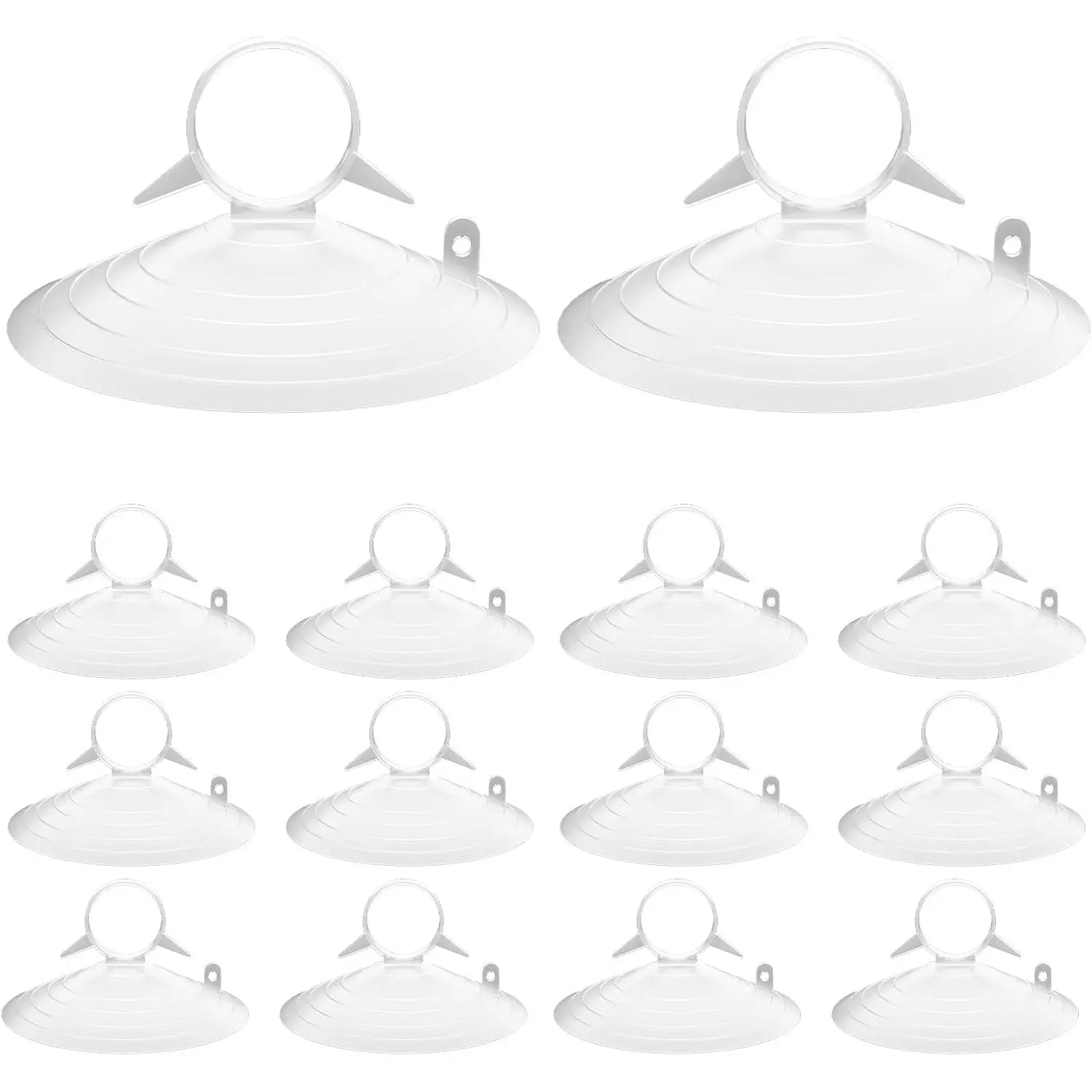 30 count  Glass Windshield Sunshade Suction Cups Aquarium Pipe Suction Cups Clear Christmas Suction Cups with Loops for Kitchen Bathroom Office Glass Window