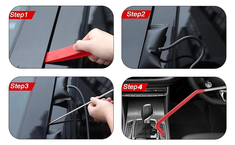 Portable Car Repair Tool Kit for Car Door & Tire, 1 Set  Portable Universal Car Unlock Tool Set Universal Car Emergency Repair Kit
