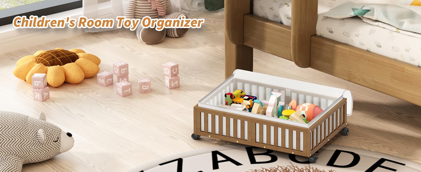 Bed Containers with Wheels, 2 Pack Bamboo the Bed Shoe Bins, Wood Rolling Underbed Drawers Organizer for Bedroom, Closet Clothes Blanket Comforter Crib Toy Walunt Bed Containers with Wheels, 2 Pack Bamboo the Bed Shoe Bins, Wood Rolling Underbed Drawers Organizer for Bedroom, Closet Clothes Blanket Comforter Crib Toy Walunt