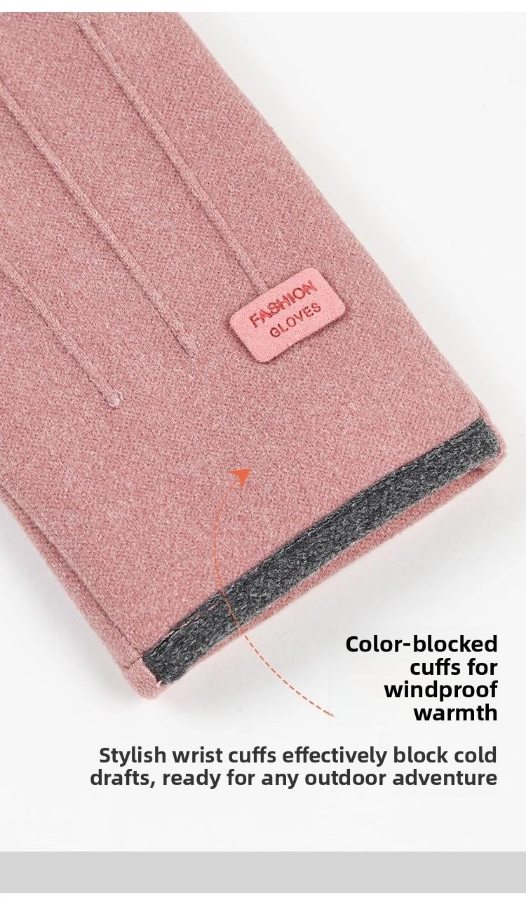 Men's and women's German velvet gloves autumn and winter outdoor riding cold-proof cotton cashmere fleece driving bicycle warm gloves