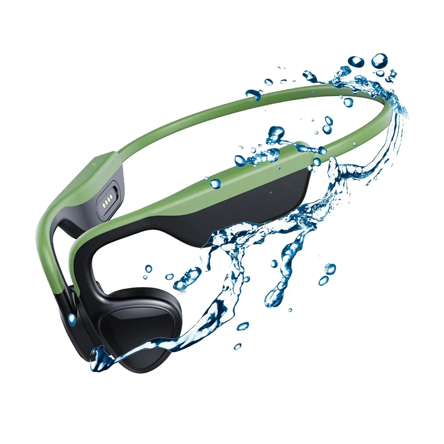 Sprise X19 Bone Conduction Bluetooth Wireless Headphones, Sports Headphones, Conduction Earphone, Ipx5 Sweatproof, 3D Stereo Sound Audio, Noise Cancelling, Long Battery Life, Chargeable for Cycling, Cable, Waterproof Headphones