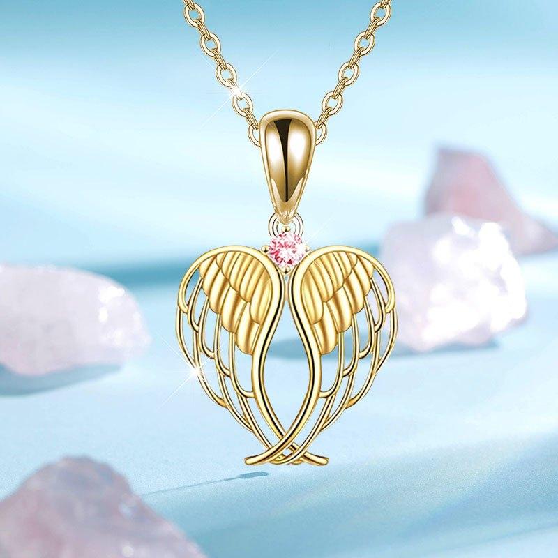 Angel Wings Necklace Plated Suitable for & - Elegant Angel Wing Pendant Jewelry Gift for Christmas Birthday Casual Attire, Year-Round Fashion Accessory, for Teenager