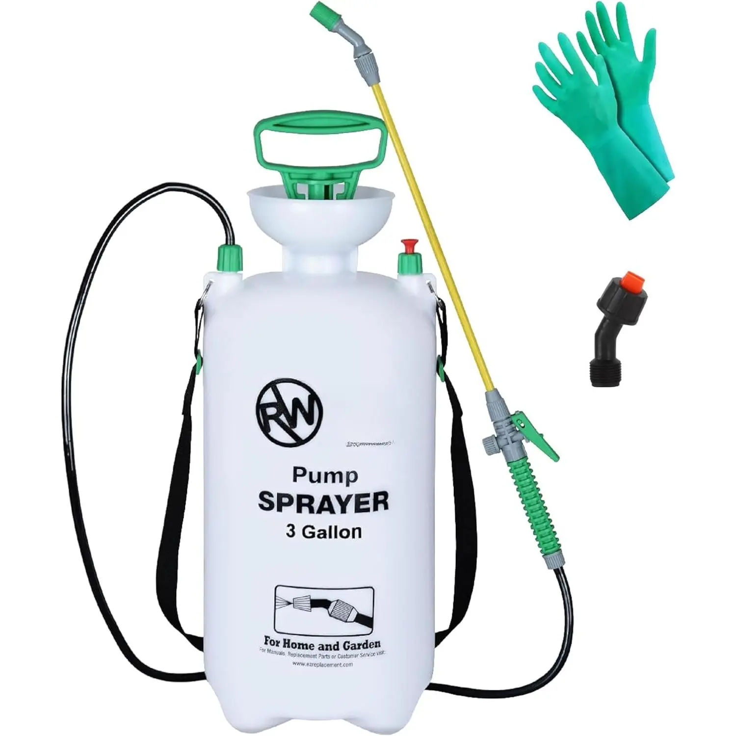 3-Gallon Handheld  Sprayer with Carry Handle and  Strap for  & Weeds, Watering Garden, and Spraying , in Translucent White