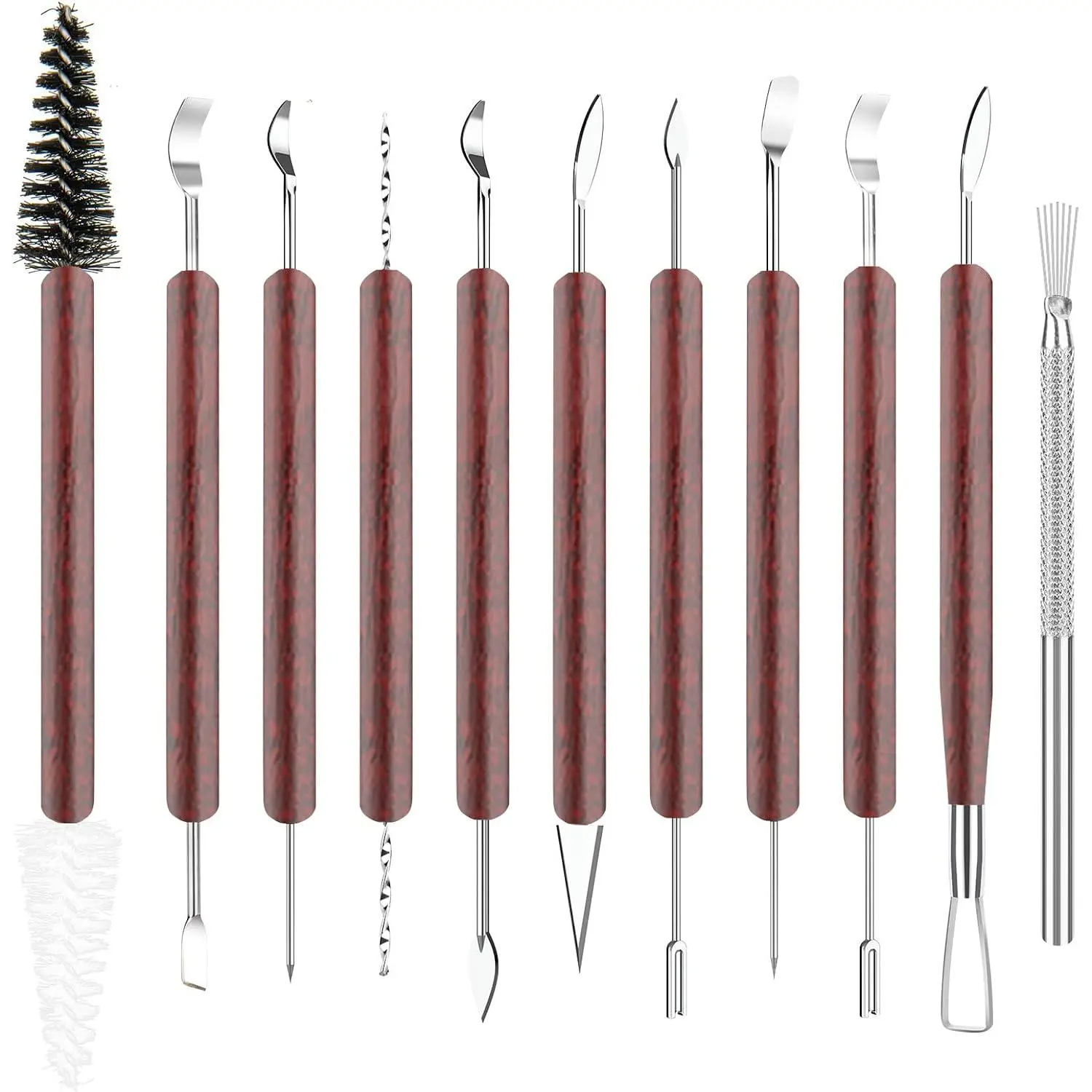 11 count Clay Sculpting Tools Kit, Polymer Clay Tools for Pottery, Double- Ceramics Tool for Carving, Air Dry Clay, Pottery Kiln, Pottery Wheel, Shaping, Molding, Modeling, Adults, Students, Supplies