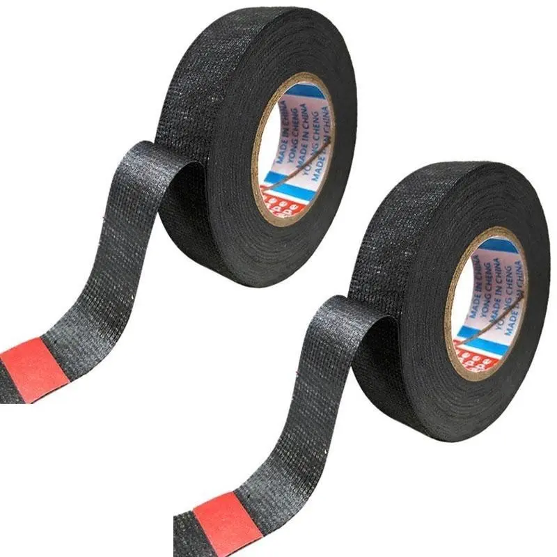 2 Rolls High-Temperature Wire Harness Tape, Industrial Adhesive Tape, Noise-Reducing Heat Bonded Fabric, Car Cable Protection & Insulation, Electrical Connectors
