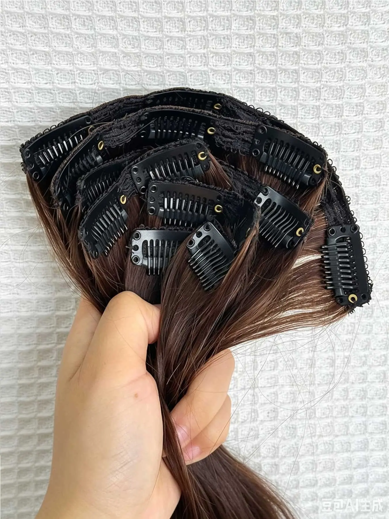 Deep Real Hair Clip-In Extensions, Non-Slip Clips with Lace Base, 12-20 Inches, Reusable, Washable, Natural Look