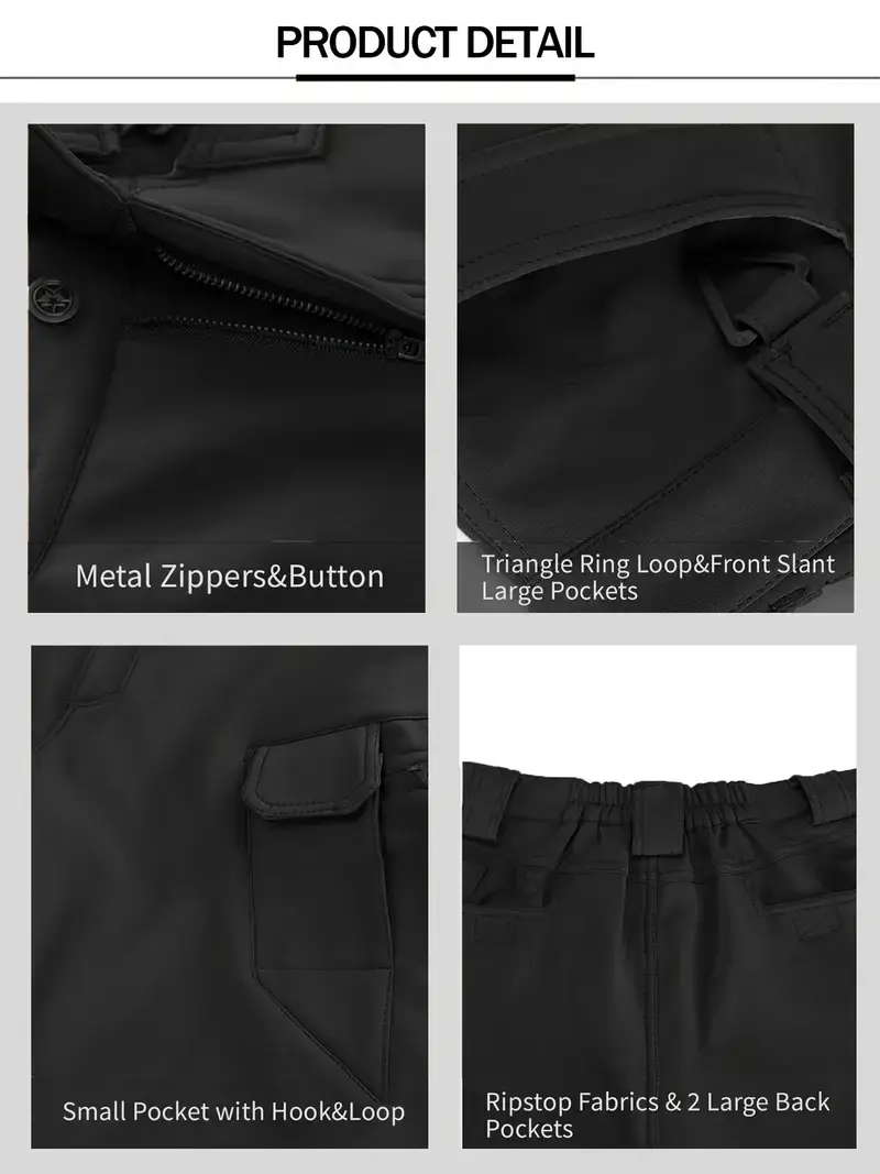 HOMUG Men's Fleece-Lined Tactical Cargo Pants, Windproof Warm Work Pants with Multi-Pockets, 320g Fabric, Regular Fit Outdoor Pants for Fall & Winter HOMUG Men's Fleece-Lined Tactical Cargo Pants, Windproof Warm Work Pants with Multi-Pockets, 320g Fabric, Regular Fit Outdoor Pants for Fall & Winter