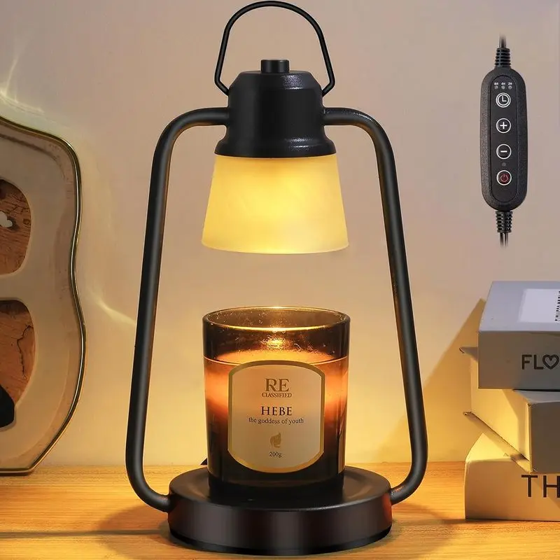 Vintage Candle Warmer Lamp with Timer & Dimmer Control, Electric Wax Melter with 2 Bulbs for Jar Candles, Modern Home Room Decor, Ideal Birthday & Housewarming Gift for Women