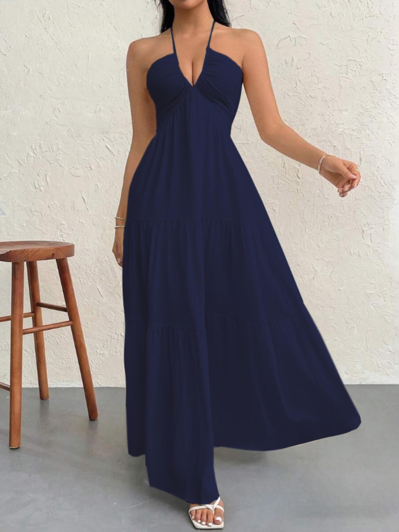 Women's Plain Dress, Summer Clothes Women, Casual Basic Loose Fit ...