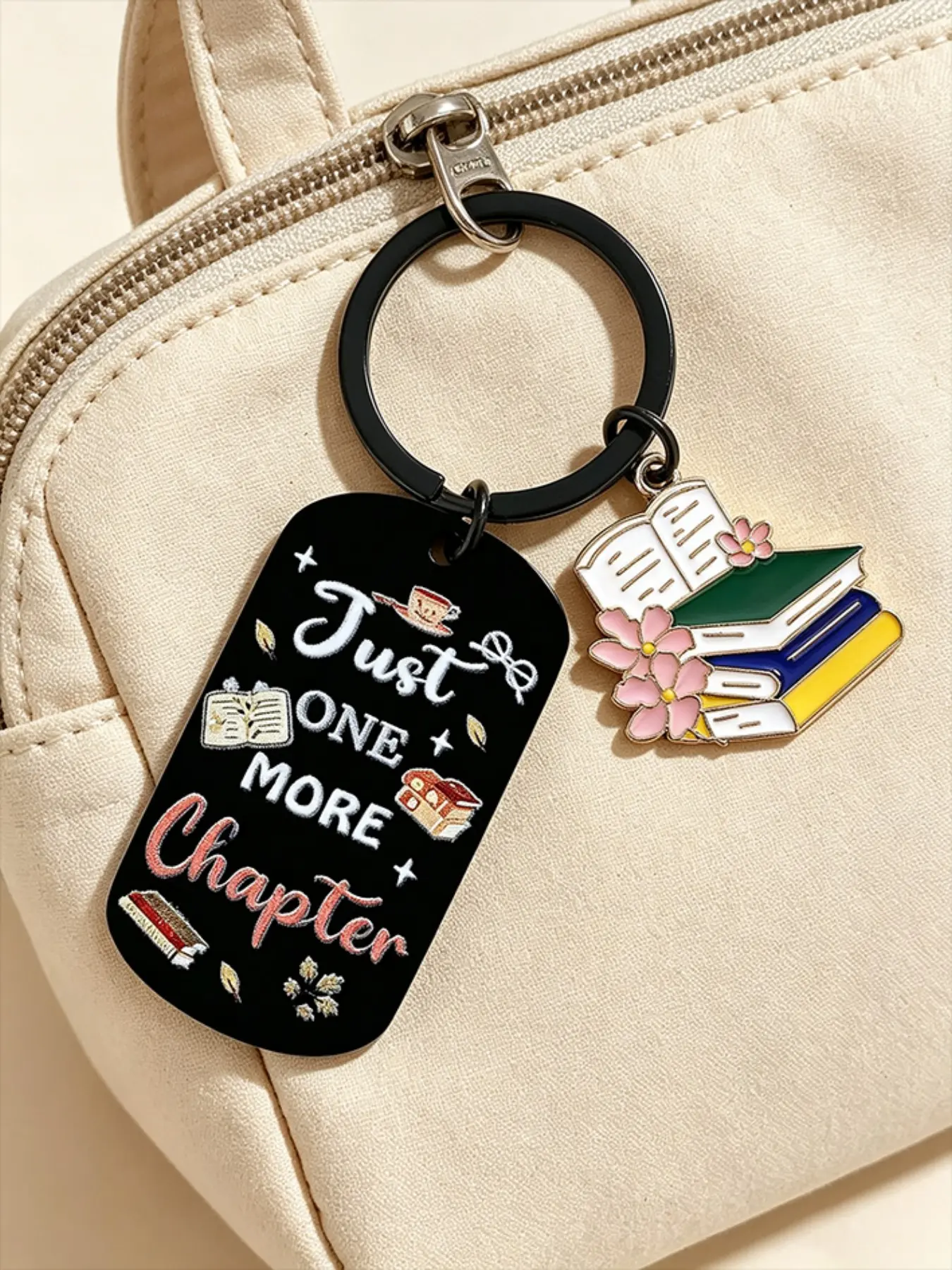 Book Lover Gift Keychain, Book Enthusiast Present for Librarians, Reading Accessories for Women, Reader Gifts, Book Club Presents