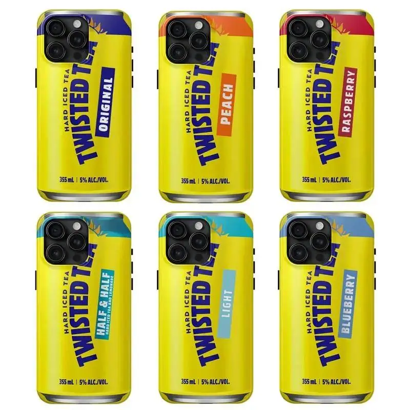 Twisted Tea Hard Iced Tea Smartphone Casing - Original, Peach, Light, Half & Half, Raspberry Designs - Durable Handheld Cellphone Devices Accessory for iPhone 16,15,14,13,12,11 Pro Max,8 Plus,X, Accessories