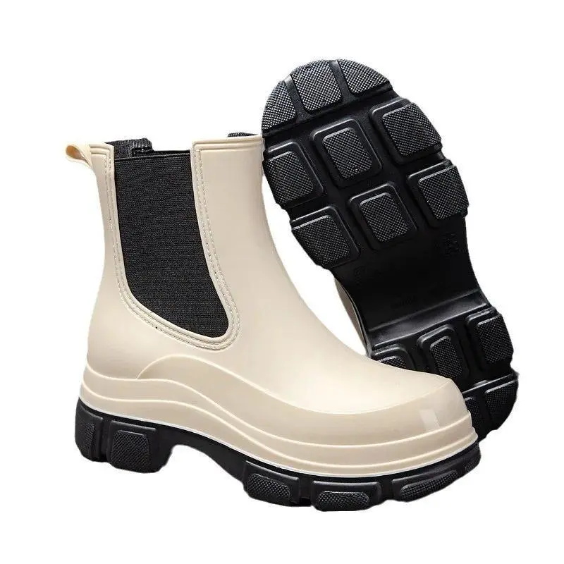 Asgard Women's Rain Boots Summer Non-Slip Waterproof Rubber Mid-Calf Garden Platform Boots Outdoor Lady Lightweight Rain Shoes