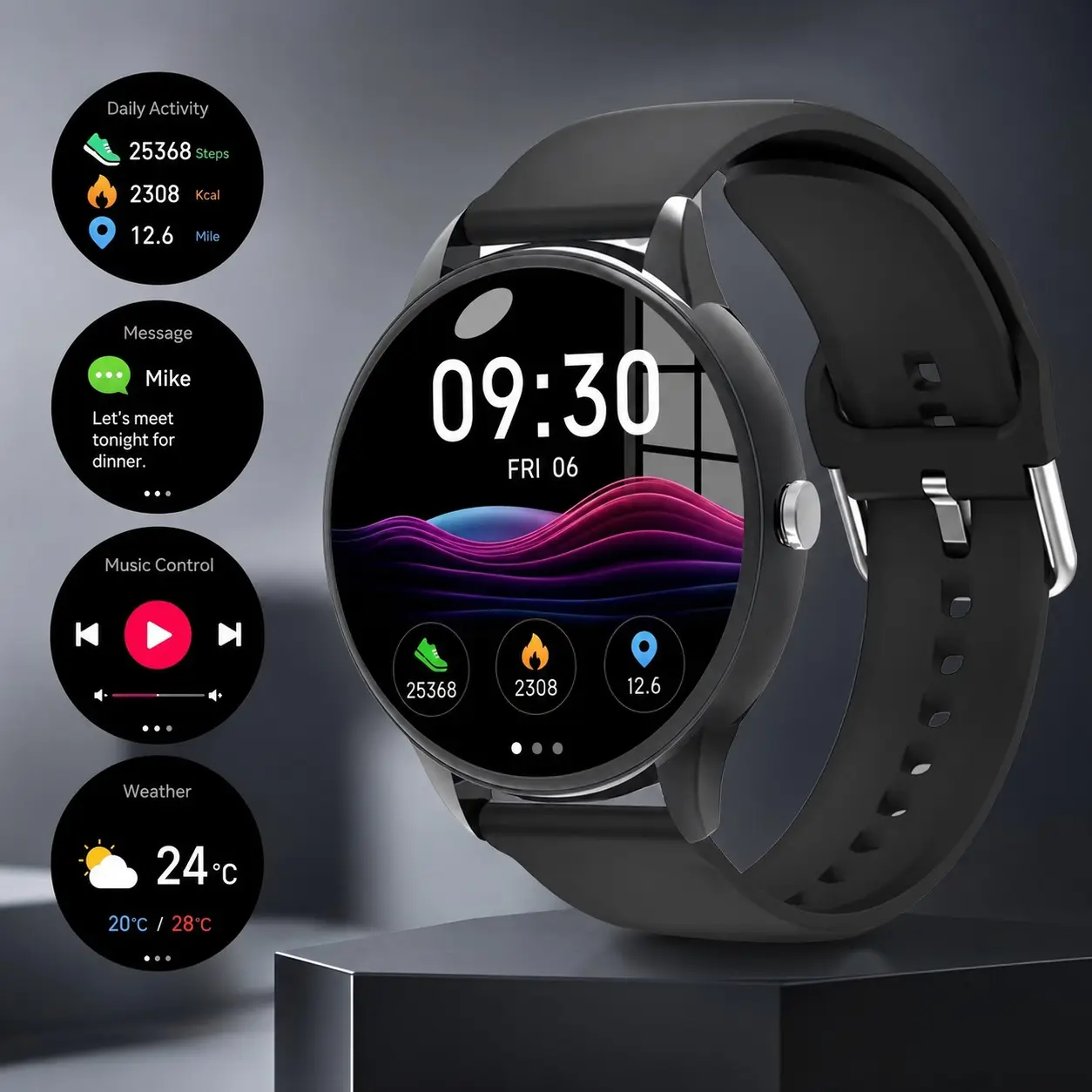 New Unisex Smartwatch, Multifunctional Watch, 1.5 Inch HD Screen, Call & Message Alerts, Multiple Sports Modes, iOS & Android Compatible, Perfect Gift