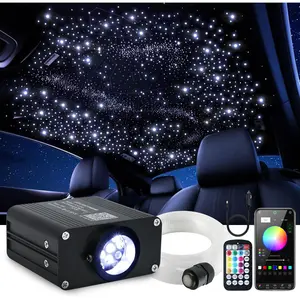 16W   Starlight Headliner Kit, Twinkle & Sound Activate RGBW Fiber Optic Lights with APP & Remote Control,  Lights for Ceiling Decoration, 500 count 9.8ft