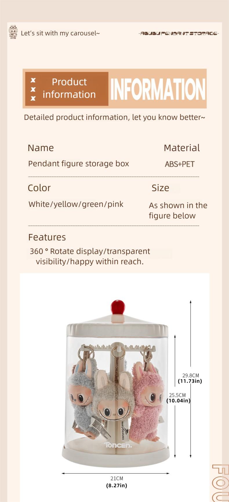 Rotating Blind Box Storage Display Rack - Dustproof Clear Cabinet for Pop Mart Labubu Figures & Collectible Models