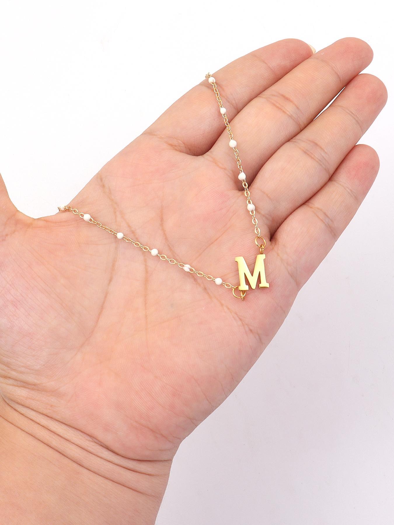 Women's Elegant Letter Charm Design Adjustable Lobster Closure Pendant Necklace, 2024 New Style Fashion Jewelry for Party, Trendy All-match & Exquisite Jewelry As Anniversary Gift, Non Tarnish Jewelry, Initial Letter Necklace