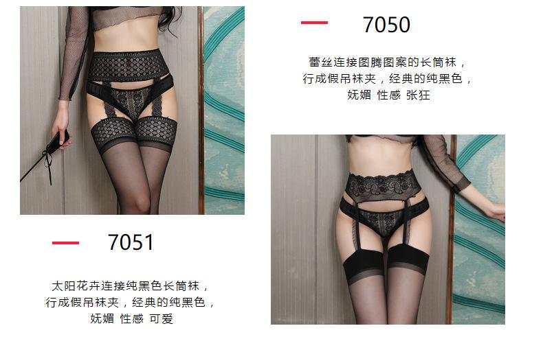 Benshi lingerie lace stockings pajamas long uniform props ultra-thin jumpsuit European 70 series