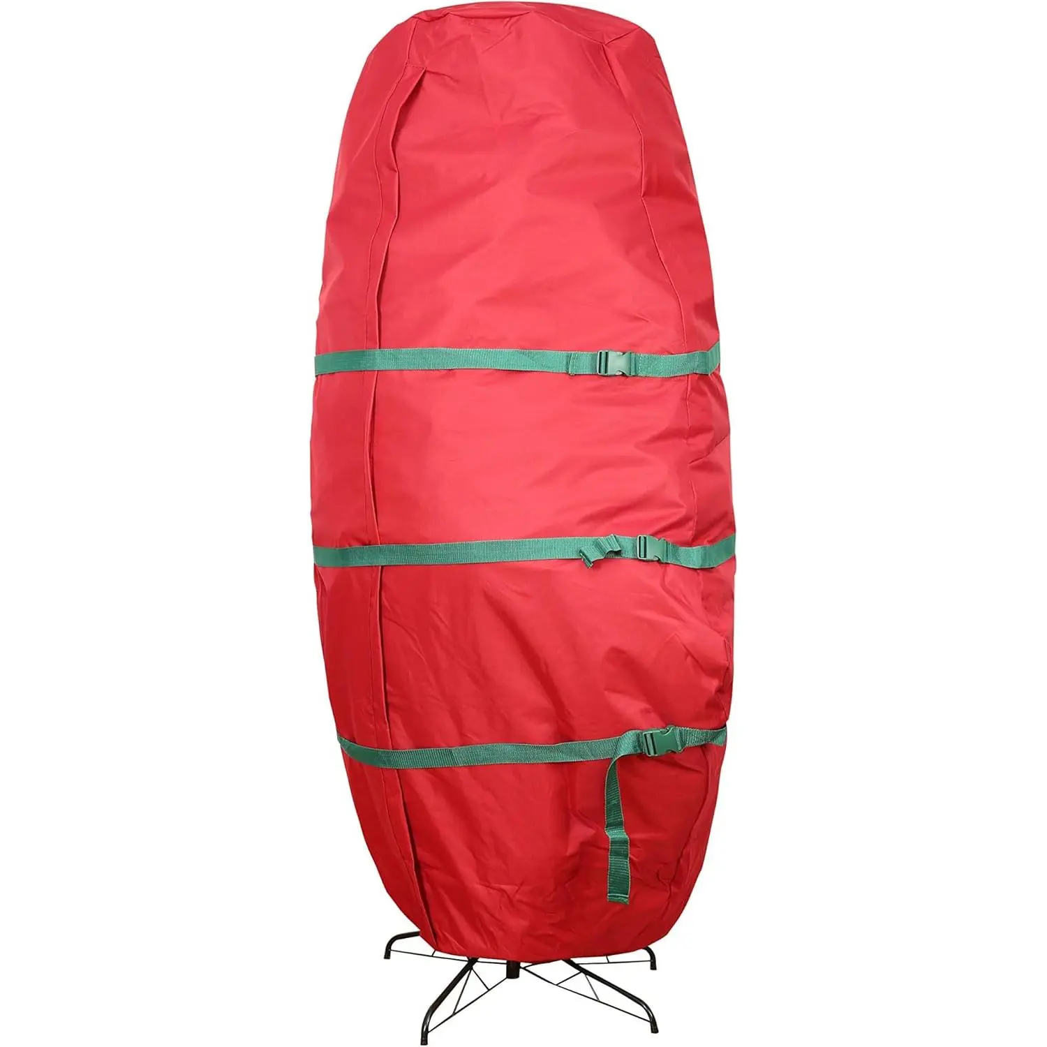 Upright Christmas Tree Storage Bag, Fits Up to 7.5 ft Tall Artificial Tree, Heavy Duty 600D Canvas Red Christmas Tree Storage Container with Sleek Zipper and Durable Handles