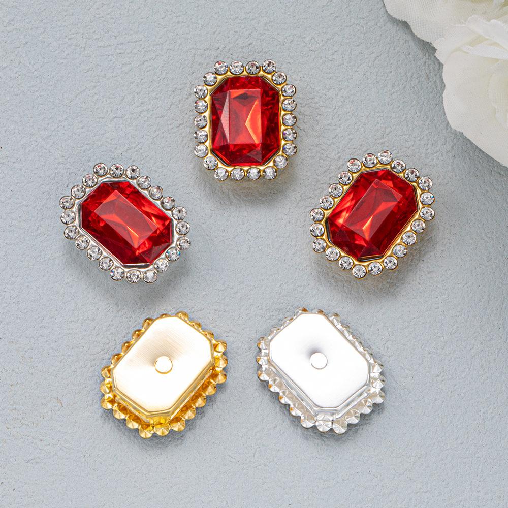 Adhesive DIY hand-sewn rectangular double-layer bow hardware for Crocs shoes and bags accessories