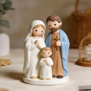 Jesus Family Resin Figurine, Decorative Ornament, Ideal Gift For Easter And Christmas, Can Also Be Placed On A Desk, In The Living Room, Entryway, Or Bedroom