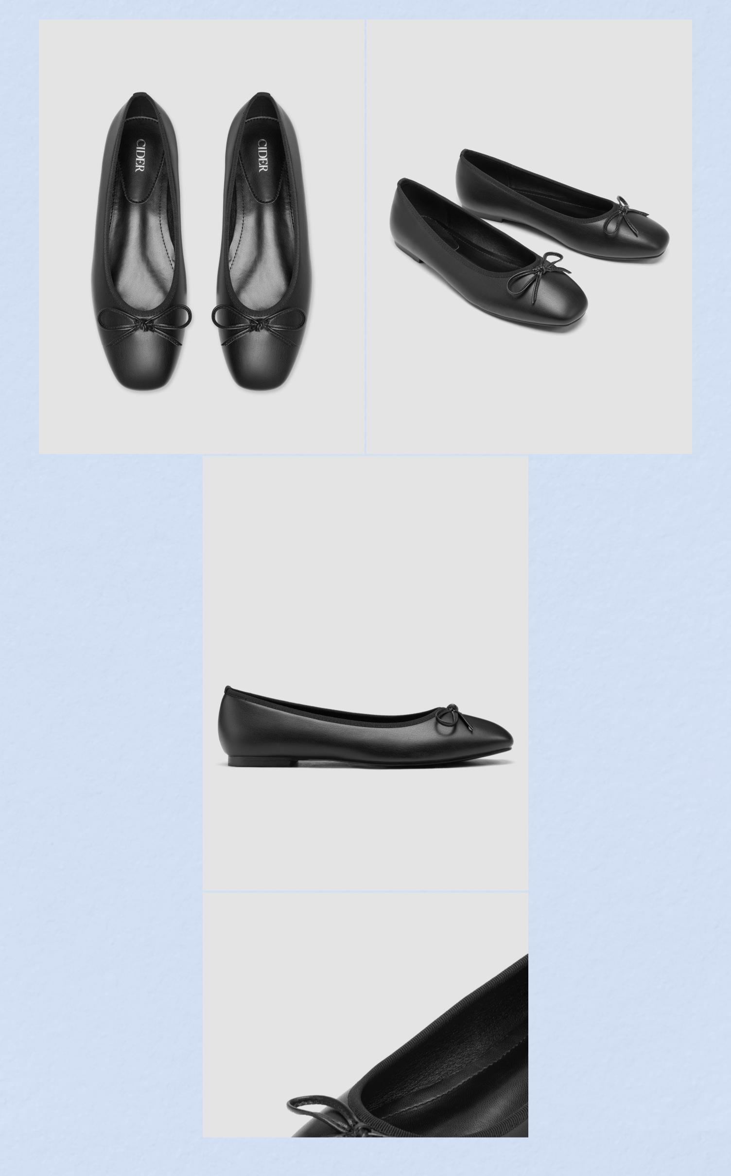 Cider [size 6-11] RECYCLED LEATHER BOWKNOT BALLET FLATS