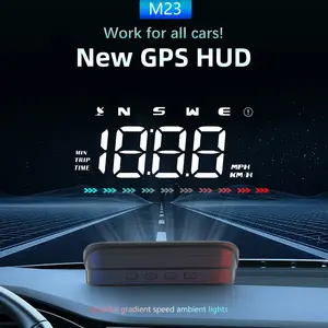1PC M23 Car HUD Head Up Display, Car Display Screen, Car Monitor, Sleek GPS Speedometer with Windshield Projection, Real-Time Speed, Compass & Alarm, for All Drivers Night & Highway Driving