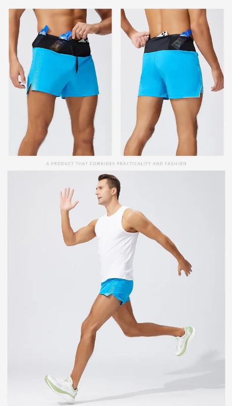 Kyn Apparel 2 in 1 Quick-Dry Running Shorts 3'' Marathon Athletic Training Shorts with Waist Pockets & Triangle Liner Shorts for Men Women