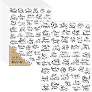 1000 count  Verse Stickers, Clear Inspirational Pray Stickers Encouraging Scripture   Christian Religious Faith Labels for Scrapbooks Bottles  Planner Diary Album  Adults