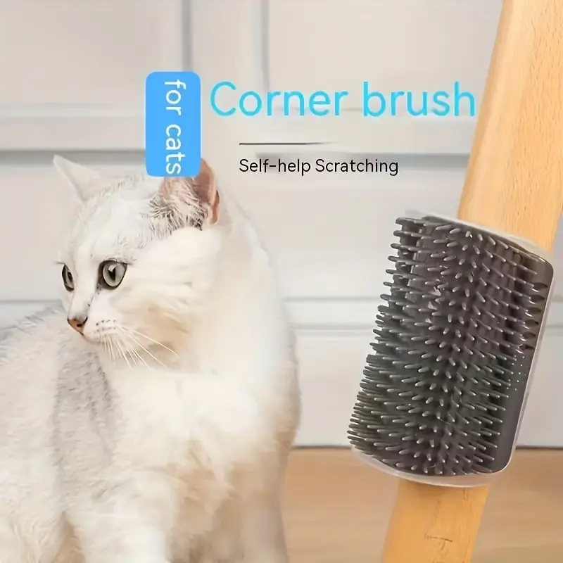 Wall-Mounted Cat Groomer and Massager, Durable PP Material, Easy to Use, Space-Saving Design, Ergonomic Pet Grooming Tool, Lightweight