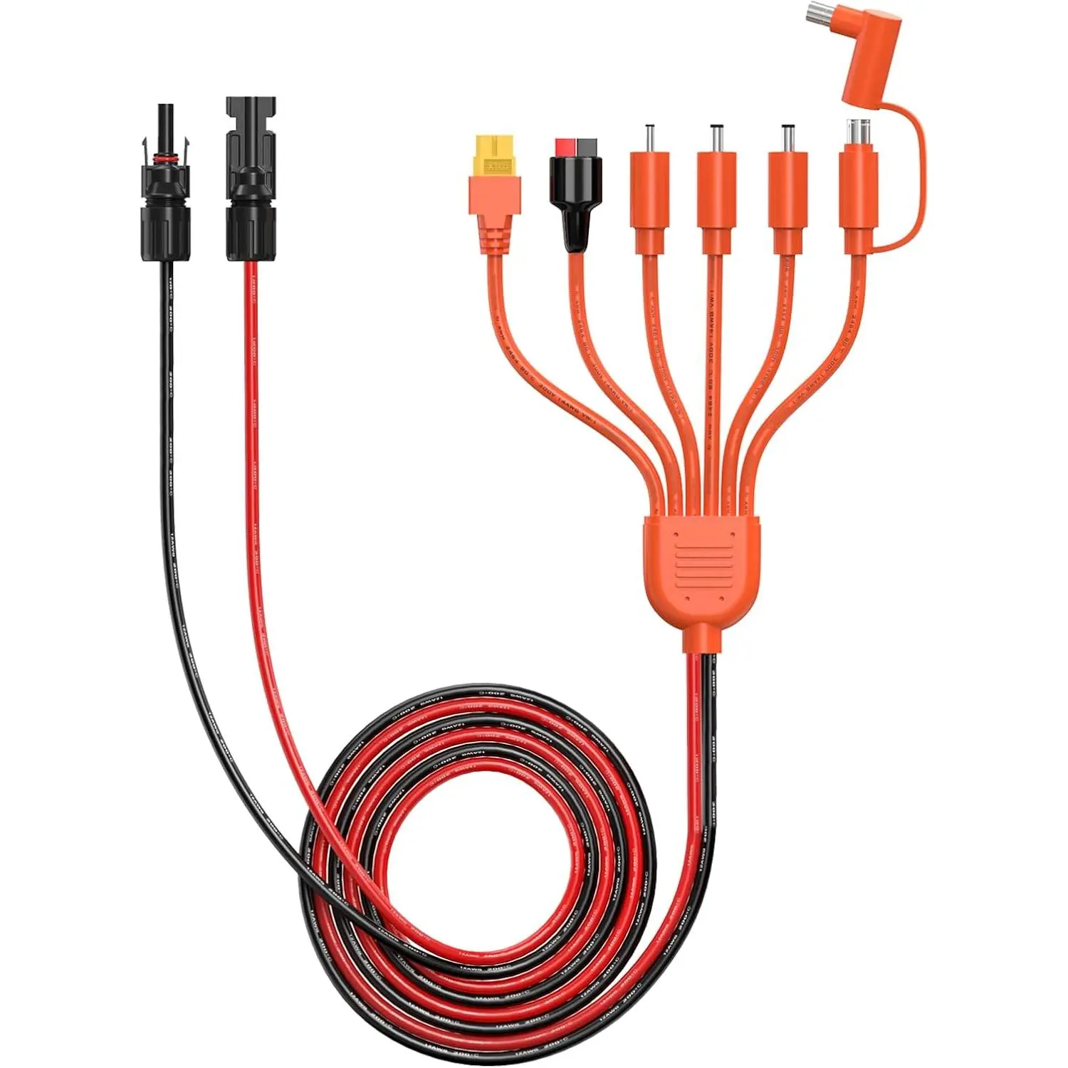 7-in-1 Multi-Use Kit, Universal Solar Panel Connector Kit with Copper Cable & MC4 Adapter for DC 8mm XT60 Anderson, Portable Power Stations, Car Battery Repair Tools
