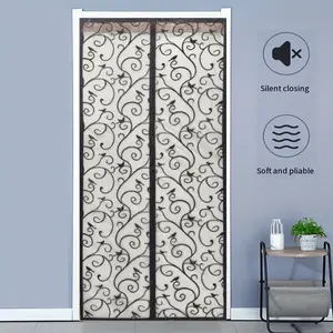 1pc Summer Magnetic Mosquito Door Curtain, Silent Self-Adhesive Mesh Door Divider, No Drilling, Suitable for Various Door Types, Home Use