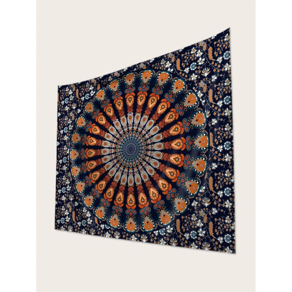 1pc Mandala Bohemian Printed Tapestry, Modern Design Polyester Fiber Square Decorative Tapestry, Suitable For Living Room Bedroom Decor, Flag For Room, Room Decor, Tapestry, Wall Decor, Wall Art ,Room Stuffs, Flags For Room, Home Decor, Wall Tapestry